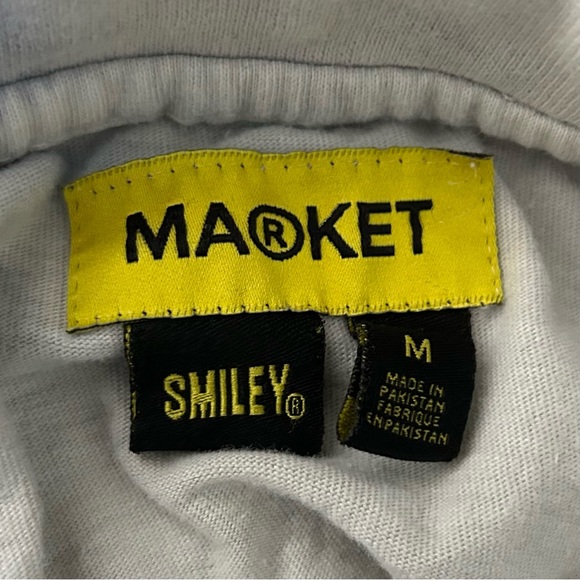 Market Smiley Light Blue Tie Dye Smiley Graphic 100% Cotton Short Sleeve M Tee. - Picture 6 of 8